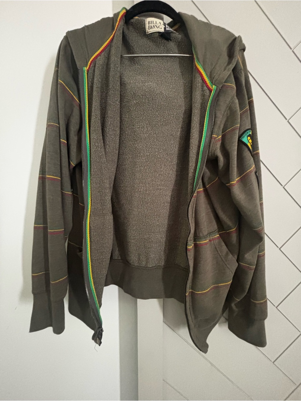 BillaBong X Bob Marley zip up hoodie